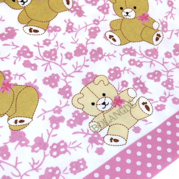Полотенце махровое "Япония-2078" 70х140см, хлопок, Мишки, розовый