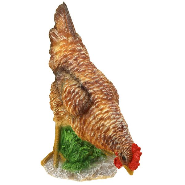 Скульптура-фигура для сада из полистоуна "Курица клюющая" 27х32см