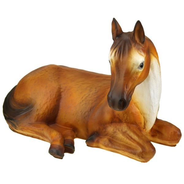 Скульптура-фигура для сада из полистоуна "Лошадь лежачая" 45х33см
