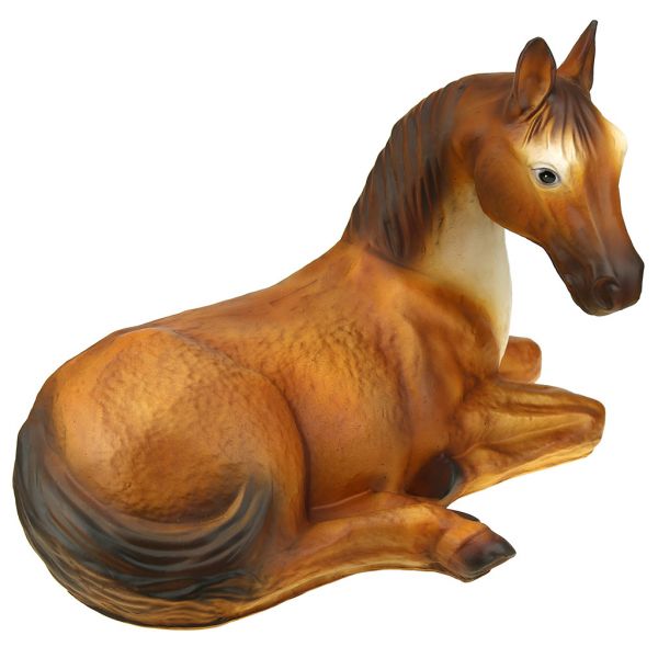Скульптура-фигура для сада из полистоуна "Лошадь лежачая" 45х33см
