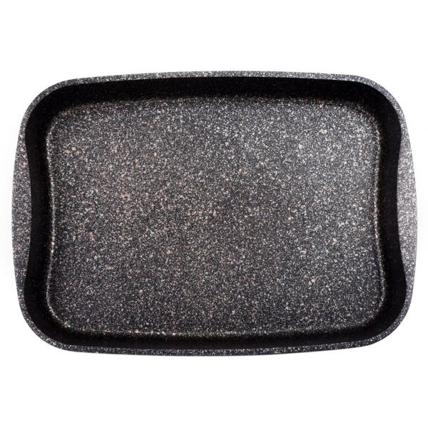 "Granit Ultra" Противень с тефлоновым покрытием 33,5х22х5,5см, литой, гранитный (Россия) - можно использовать металлические кухонные принадлежн