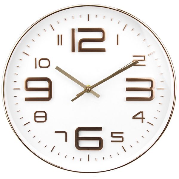 Часы настенные "Мадрид" д30х4,5см, мягкий ход, циферблат бел, пласт. медн.