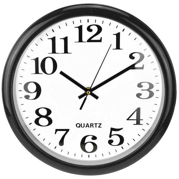 Часы настенные "Коломбо" д29,5х4,2см, мягкий ход, циферблат бел, пласт. черн.