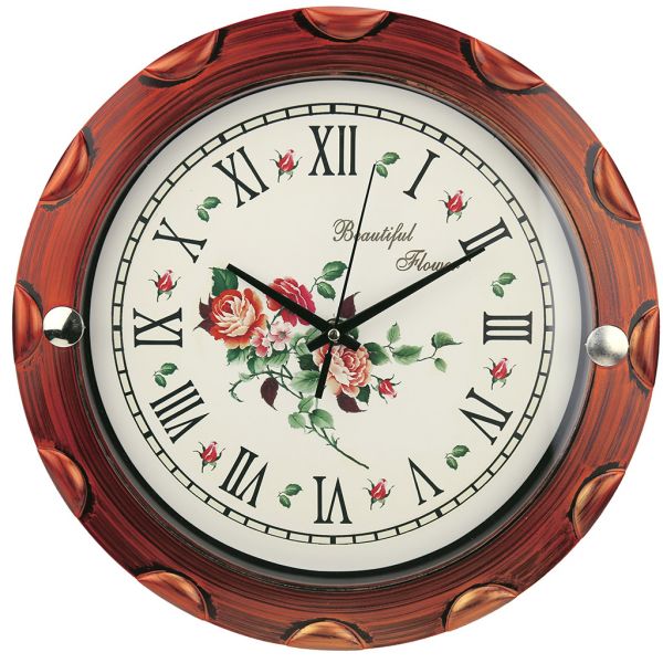 Часы настенные "Розалия" д32х3,7см, мягкий ход, циферблат фотопеч, пласт. бронз.