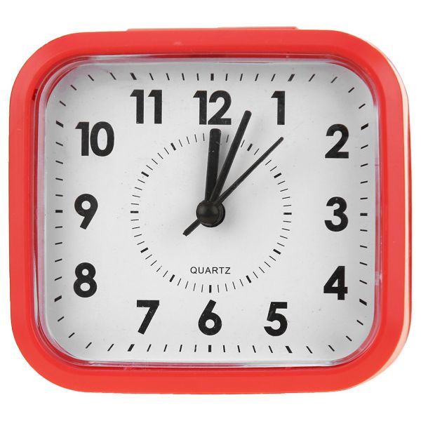 Часы-будильник "Лион" 10х9х3,3см, пластм. цвета микс с подсветкой