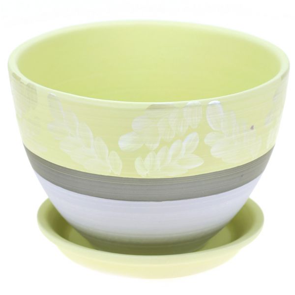 Горшок для цветов керамический "Палеолит" 2л, д15см, h15см, форма бутон, салат.
