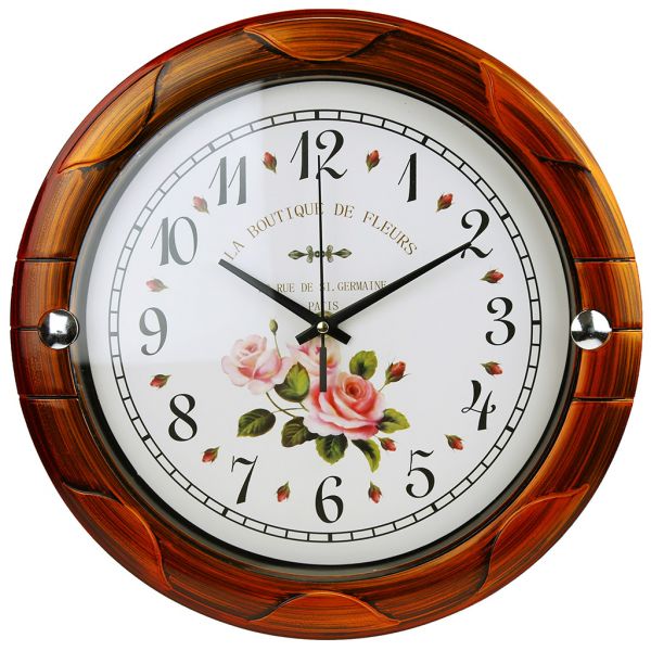 Часы настенные "Флоренс" д32х3,5см, мягкий ход, циферблат фотопеч, пласт. бронз.