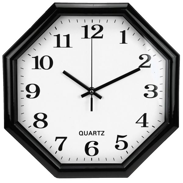 Часы настенные "Рио" 29,5х29,5х4см, мягкий ход, циферб. бел, пласт. черн.