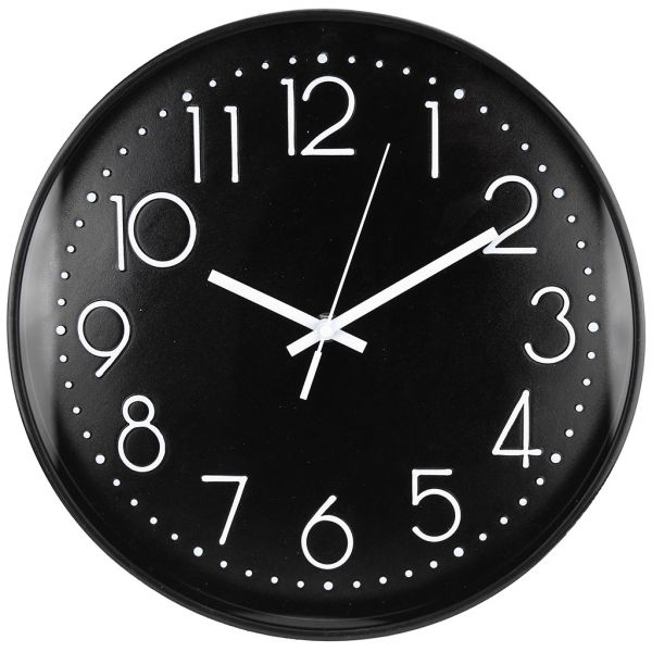 Часы настенные "Прага" д29х4см, мягкий ход, циферблат черн, пласт. черн.