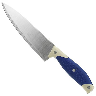 Нож кухонный "Универсал" 165мм, шир. лез, плас. прорезин. руч, синий