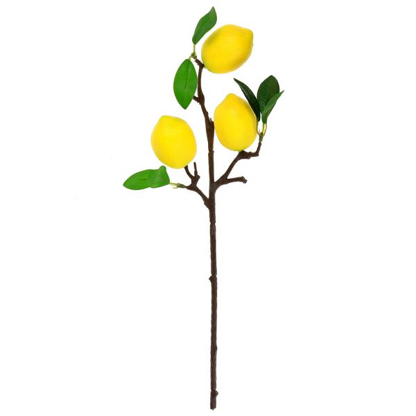 Декоративная ветка "Лимон" 37см 3 плода 6х4,5см