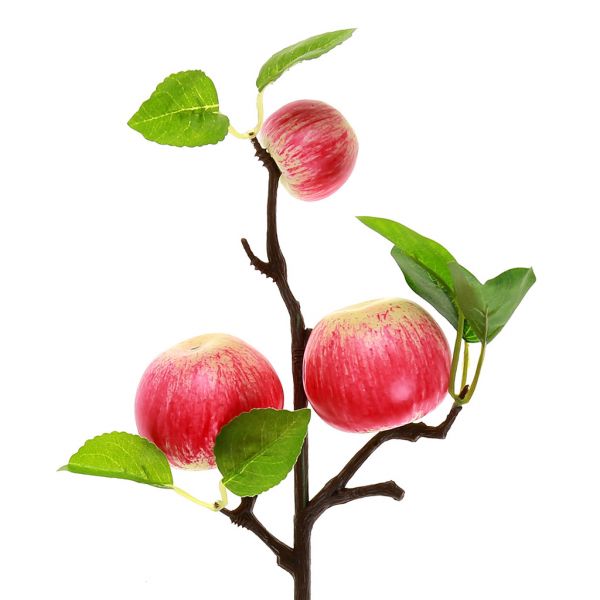 Декоративная ветка "Яблоки розовые" 37см 3 плода