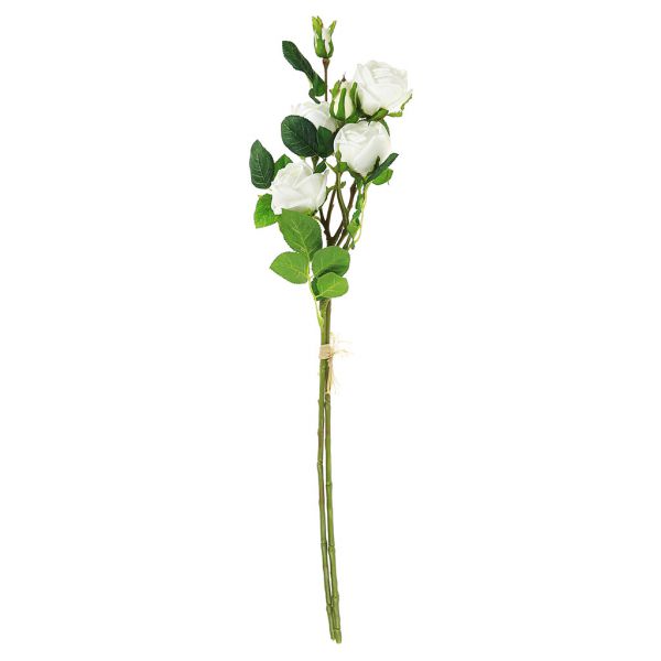 Букет "Роза" 80см, 4 цветка, 4 бут, белый