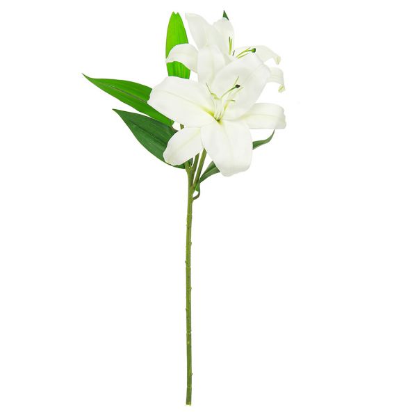 Цветок "Гортензия" 58см, 2 цветка - д17х9см, 1 бутон, белый