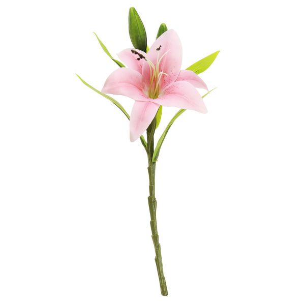 Цветок "Лилия" 35см, 1 цветок - д14х6см, 3 бутона, персик.