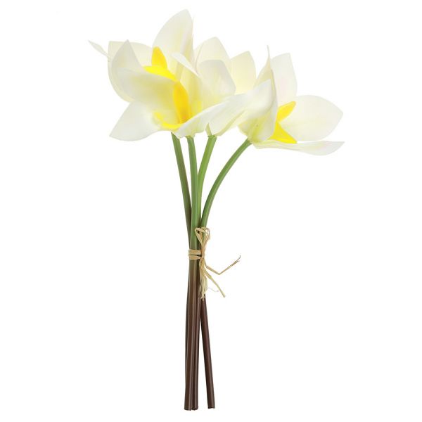 Цветок "Орхидея" цвет - белый, 26см, набор 4 штуки