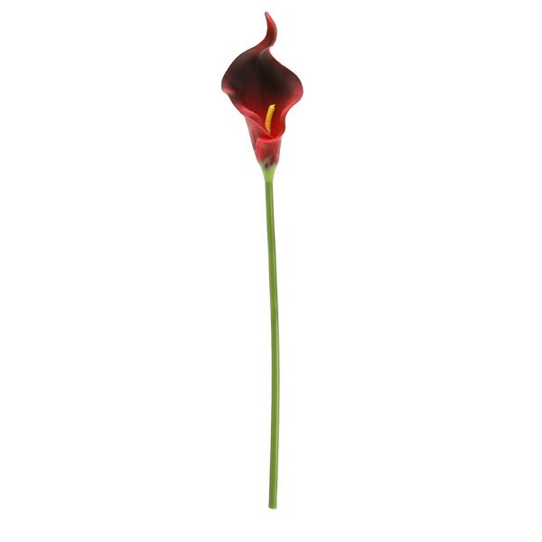 Цветок "Калла" 32см, цветок - 5х3,5х7,5см, бордовый