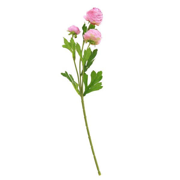 Цветок "Ранункулюс" цвет - розовый, 41см, 3 цветка