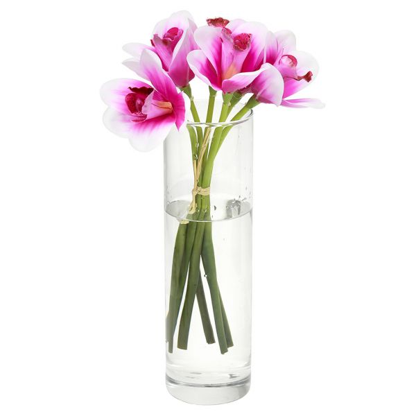 Цветок "Орхидея" 28см, наб. 6шт, розовый