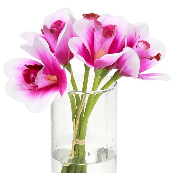 Цветок "Орхидея" 28см, наб. 6шт, розовый