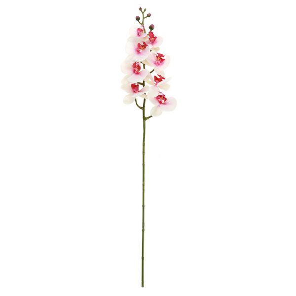 Цветок "Орхидея" 90см, 8 цветков, 5 бутонов, бело-розовый