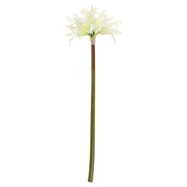 Цветок "Амариллис" 75см, 4 цветка 14х10см, 1 бут, белый