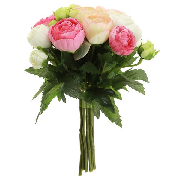 Букет "Роза" 21,5см, 8 цв - д5х3,5см; 2 цв - д3х3см; 7 цв - д2х2см, розов. тона