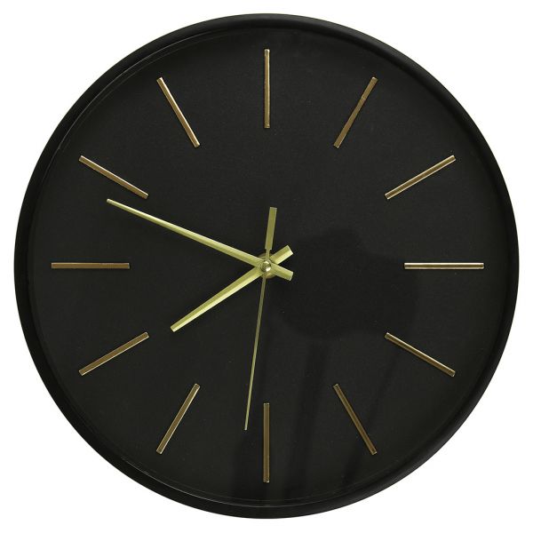 Часы настенные "Момент" д27,5х4см, циферблат черн, пласт. черн.