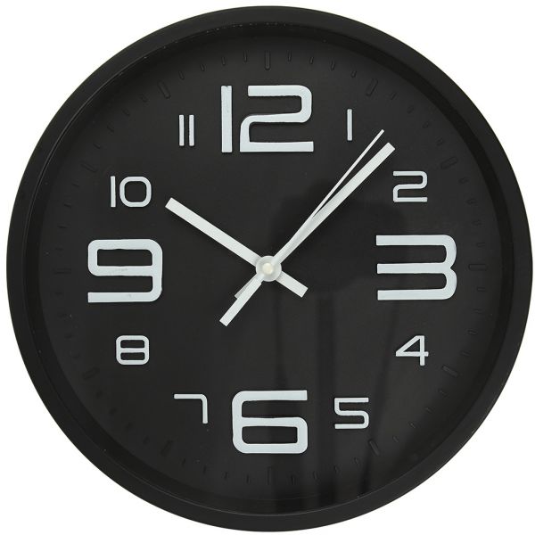 Часы настенные "Верона" д30х4,3см, мягкий ход, циферблат черн, пласт. черн.