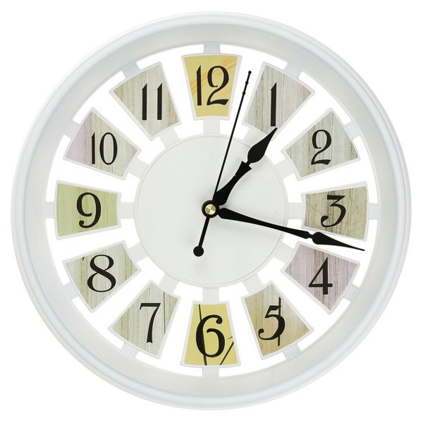 Часы настенные "Домино" д30х4,5см, мягкий ход, циферб. фотопеч, пласт. бел.