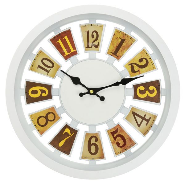 Часы настенные "Домино" д37х4,2см, мягкий ход, циферблат фотопечать, пластм. бел.