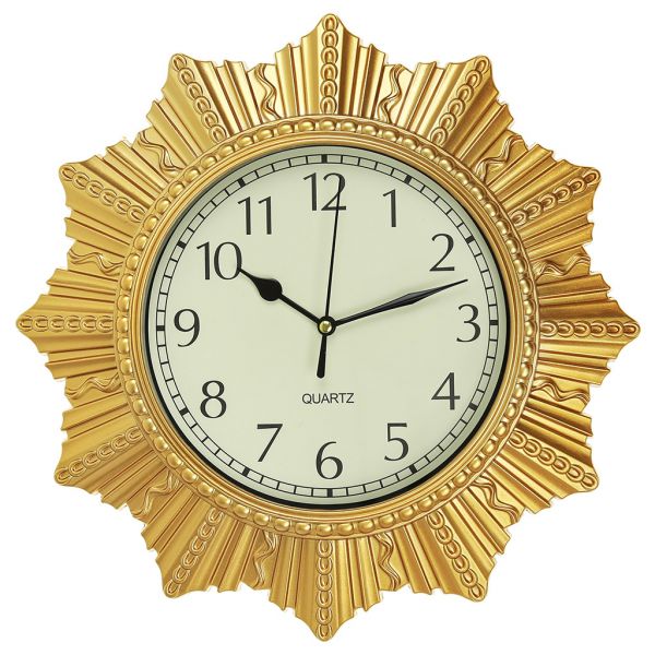 Часы настенные "Орден" д30х4см, циферблат бел, пласт. золото