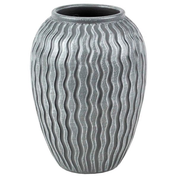 Горшок для цветов керамический "Мане" 8л, форма ваза-3, бело-серый