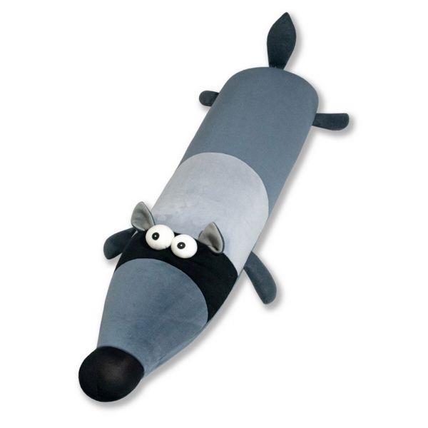 Антистрессовая игрушка-валик "Звери пираты. Волк" 90х20х18см, велюр (Россия)