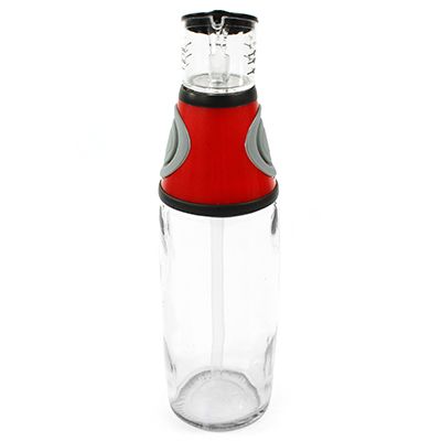 Бутылка для масла стеклянная 500мл, h28см, с пресс-дозатором