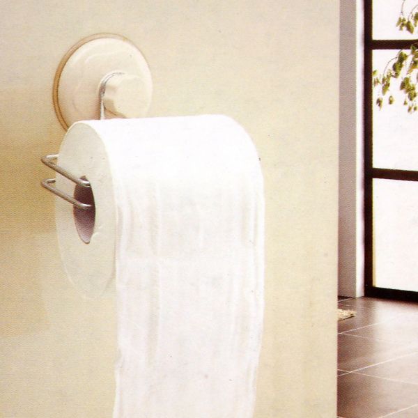 Держатель для туалетной бумаги "Пудра" "Круг" 14х10х12см настен, на присоске, хром.