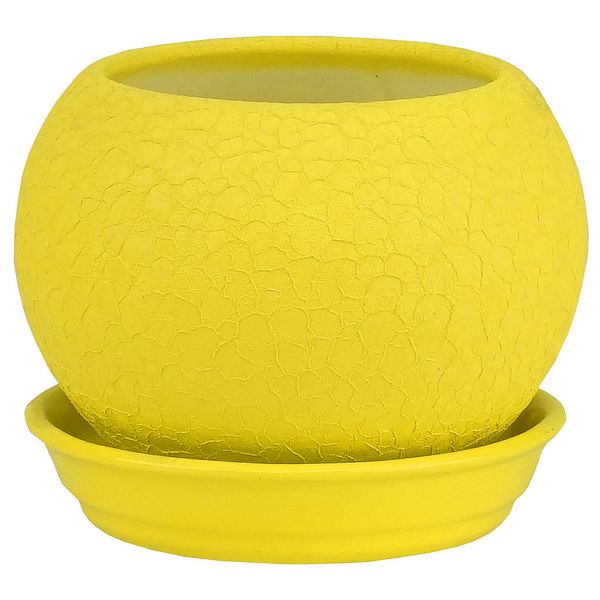 Горшок для цветов керамический "Шелк" 0,4л, форма шар, цвет в ассортименте