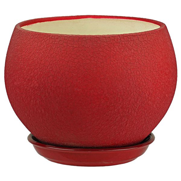 Горшок для цветов керамический "Шелк" 4,1л, форма шар, цвет в ассортименте