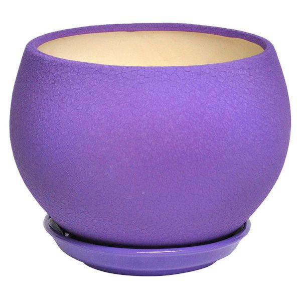 Горшок для цветов керамический "Шелк" 4,1л, форма шар, цвет в ассортименте