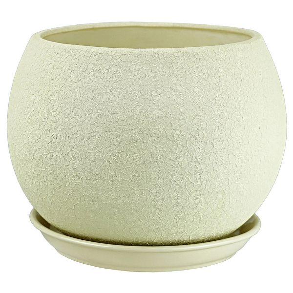 Горшок для цветов керамический "Шелк" 9л, форма шар, цвет в ассортименте