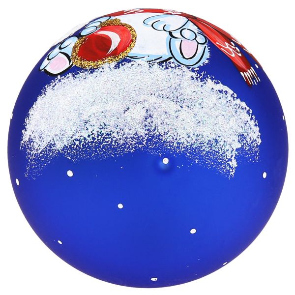 Елочная игрушка шар стеклянная "Мишаня" д8см, руч. худ.роспись