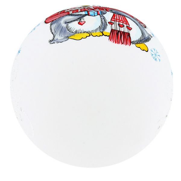 Елочная игрушка шар стеклянная "Вдвоем теплее" д10см, руч. худ.роспись