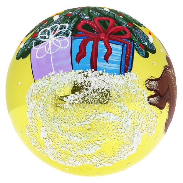 Елочная игрушка шар стеклянная "Тайный Санта" д10см, руч. худ.роспись