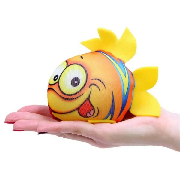 Игрушка-мочалка игрушка растущая в воде "Рыбка" 11х10см, трикотаж/велсофт оранж (Россия)