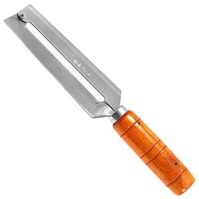 Нож-шинковка "Люкс" 140мм деревянная ручка 25х5,7см, в блист.
