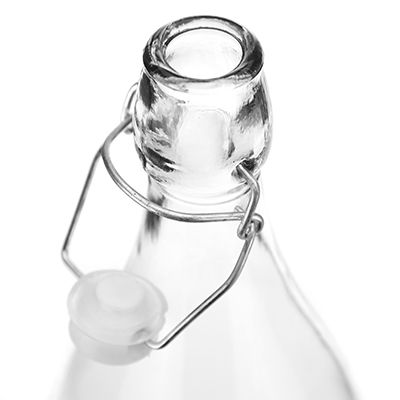 Бутылка стеклянная "Кристалл" 1л, h31см, бугельная кр, квадр.