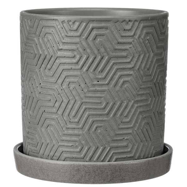 Горшок для цветов из бетона "Тринити" 1,82л, форма цилиндр, серый