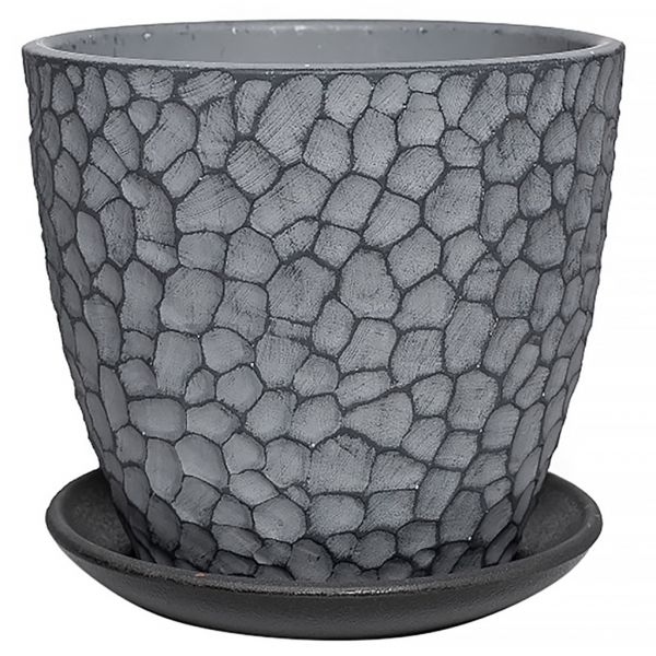 Горшок для цветов бетонный "Манго" 13л, форма бутон, серый