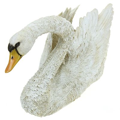 Скульптура-фигура для сада из полистоуна "Лебедь большой с расправленными крыльями"