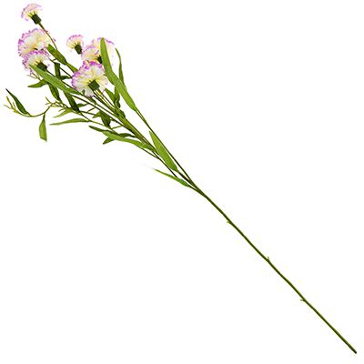 Букет "Гвоздика" 70см, цветки из ткани, бело-сиреневый